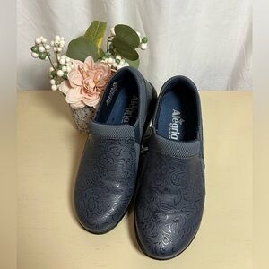 Algeria Blue Embossed Slip-On Shoes